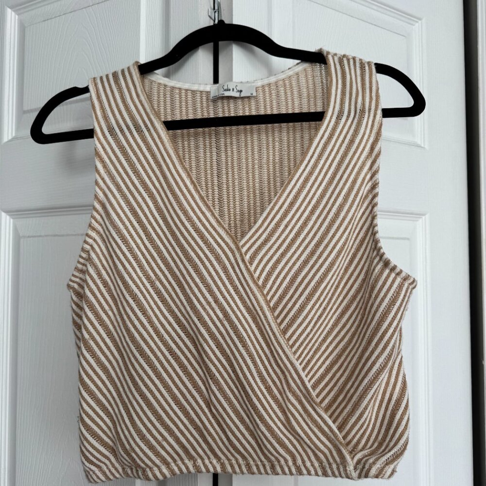 Striped Wrap Crop Top